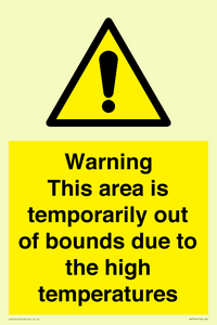 Warning This area is temporarily out of bounds due to the high temperatures
